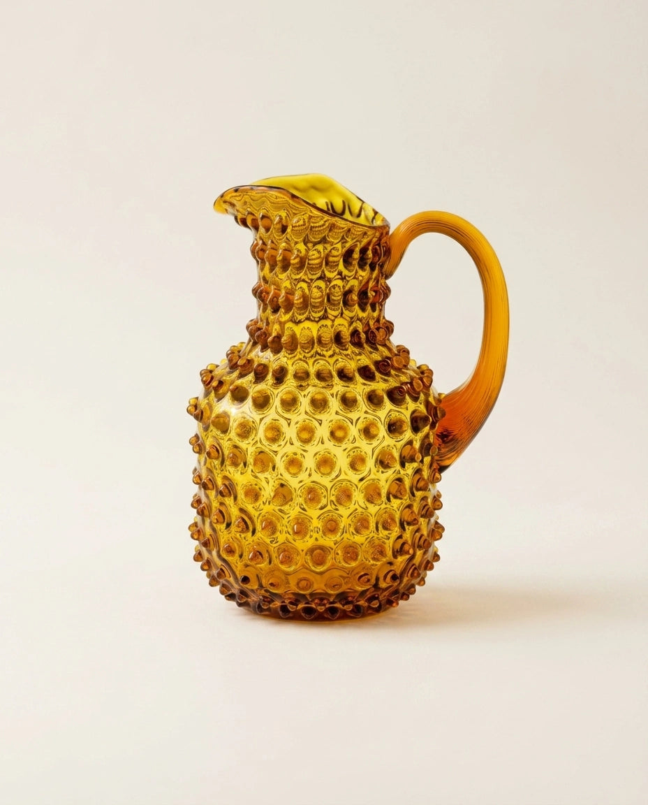 Hobnail hranatý džbán amber