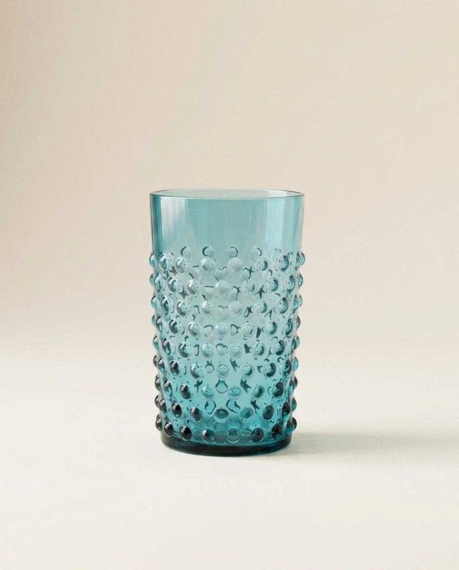 Hobnail sklenice aquamarine - sada 2 ks