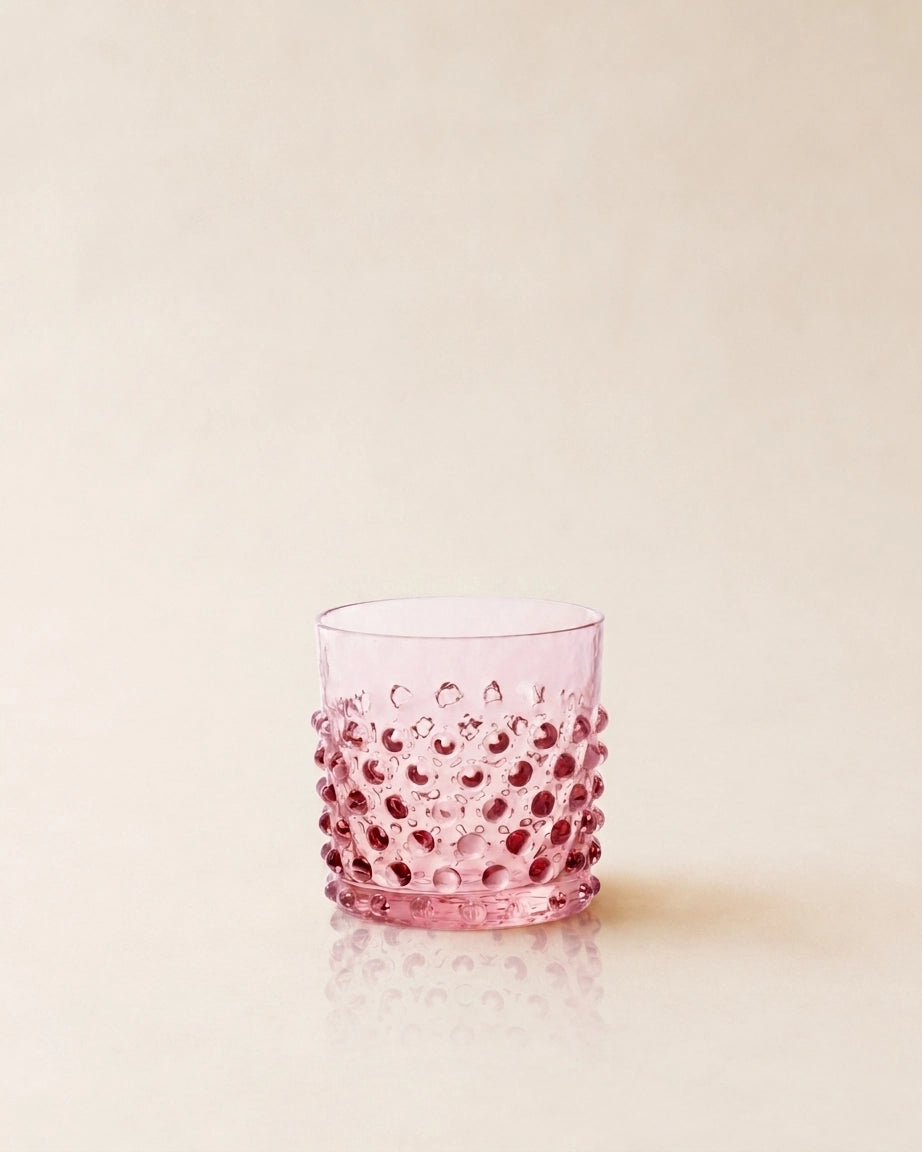 Hobnail whiskey sklenice rosaline- sada 2 ks
